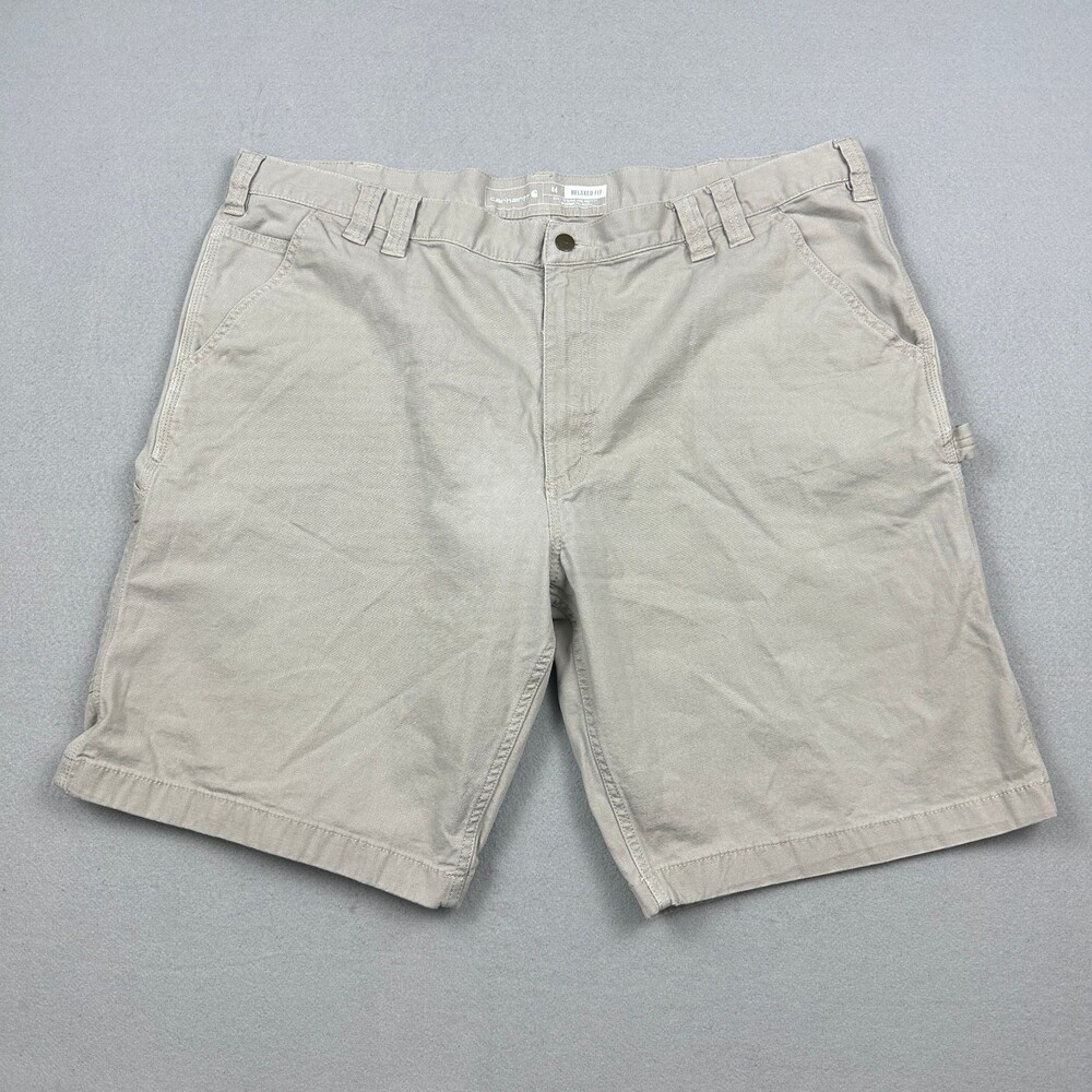 Carhartt Shorts Men 44 Beige Solid Rugged Flex Canvas Utility Relaxed Fit